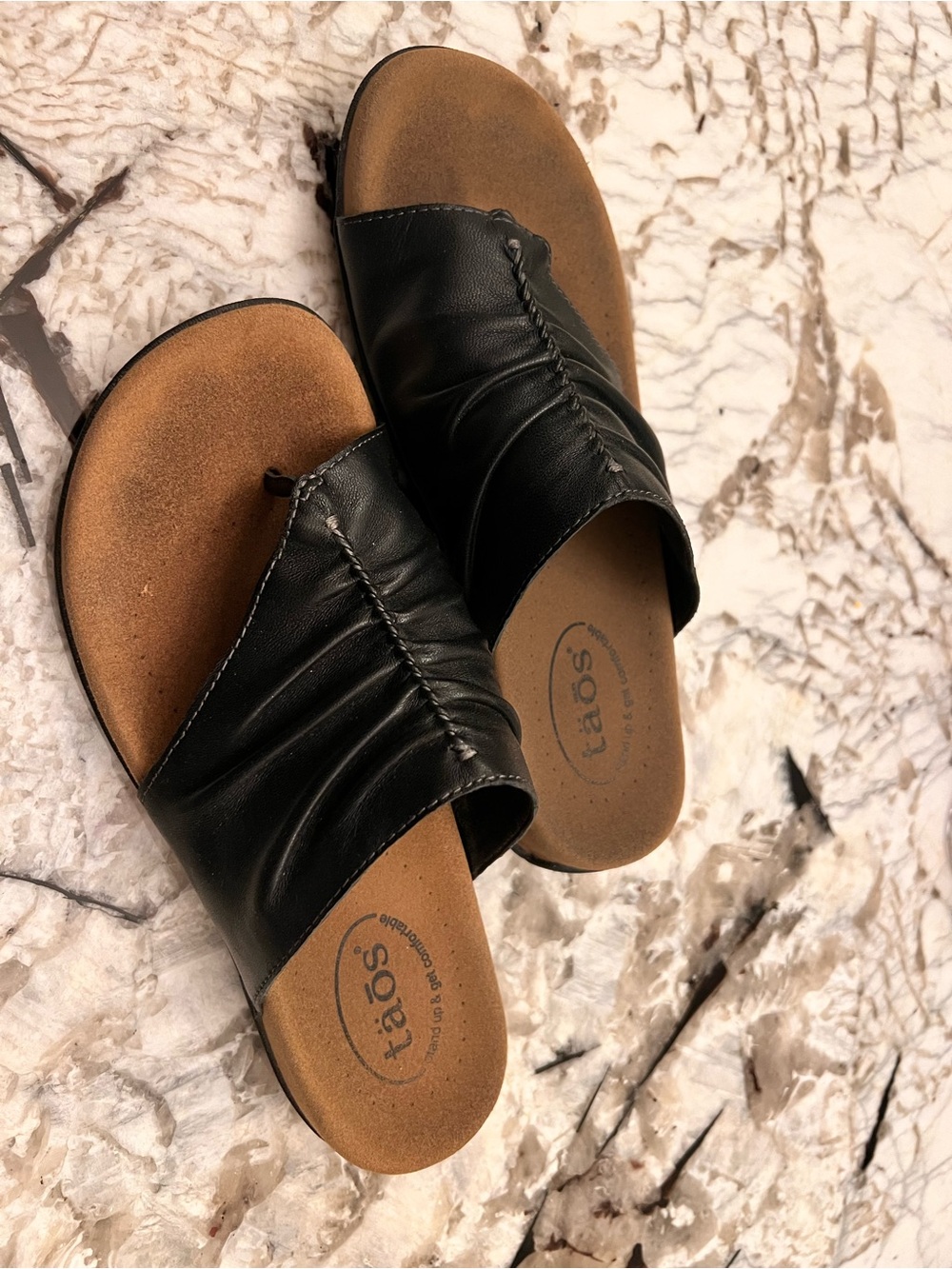 Taos Footwear Black Leather Sandals